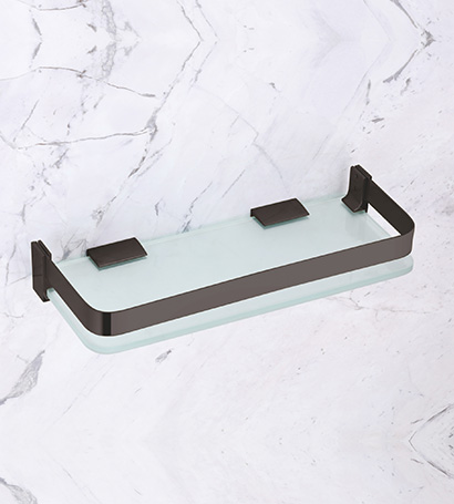 Glass Shelf Black Heavy