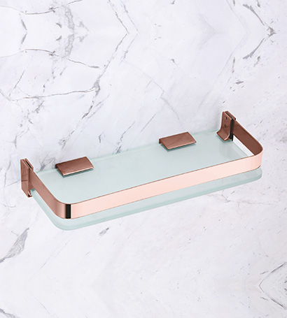 Glass Shelf Rose Gold Heavy