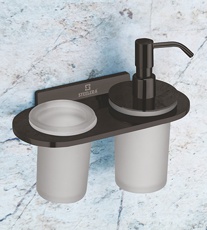 Tumbler Holder With Liquid Soap Dispenser