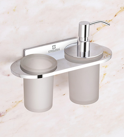 Tumbler Holder With Liquid Soap Dispenser
