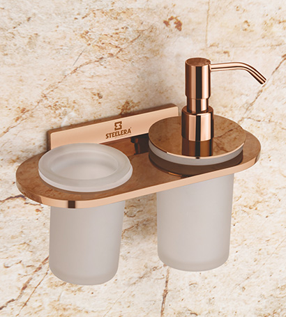 Tumbler Holder With Liquid Soap Dispenser