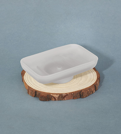 Round Corner Rectangle Glass Soap Dish