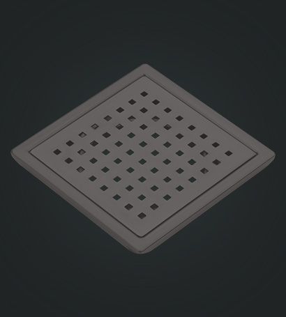 Shower Square Drain Black Matt