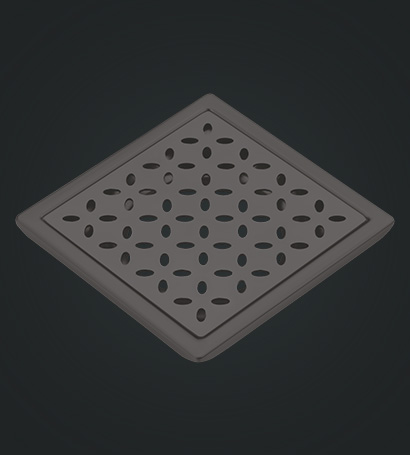 Shower Square Drain Black Matt