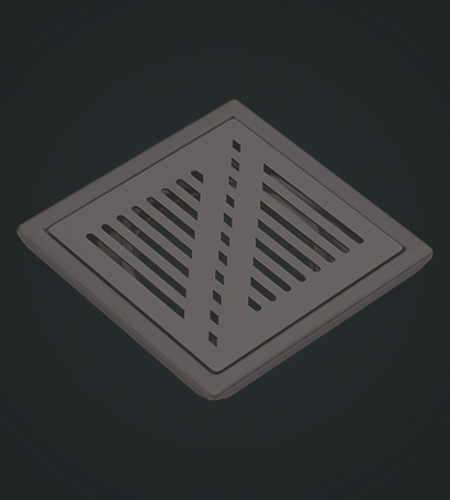 Shower Square Drain Black Matt