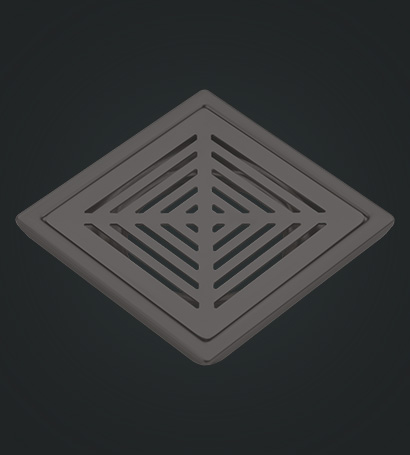 Shower Square Drain Black Matt