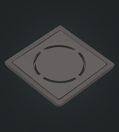 Shower Square Drain Black Matt