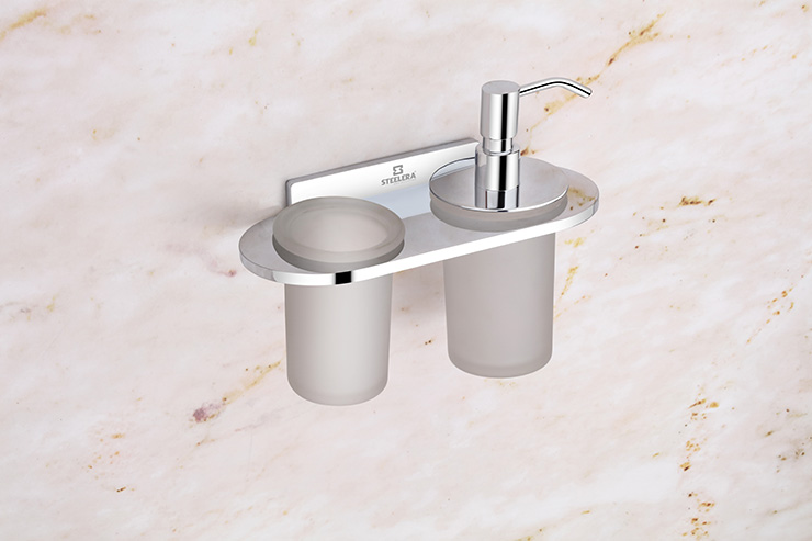 Tumbler Holder With Liquid Soap Dispenser